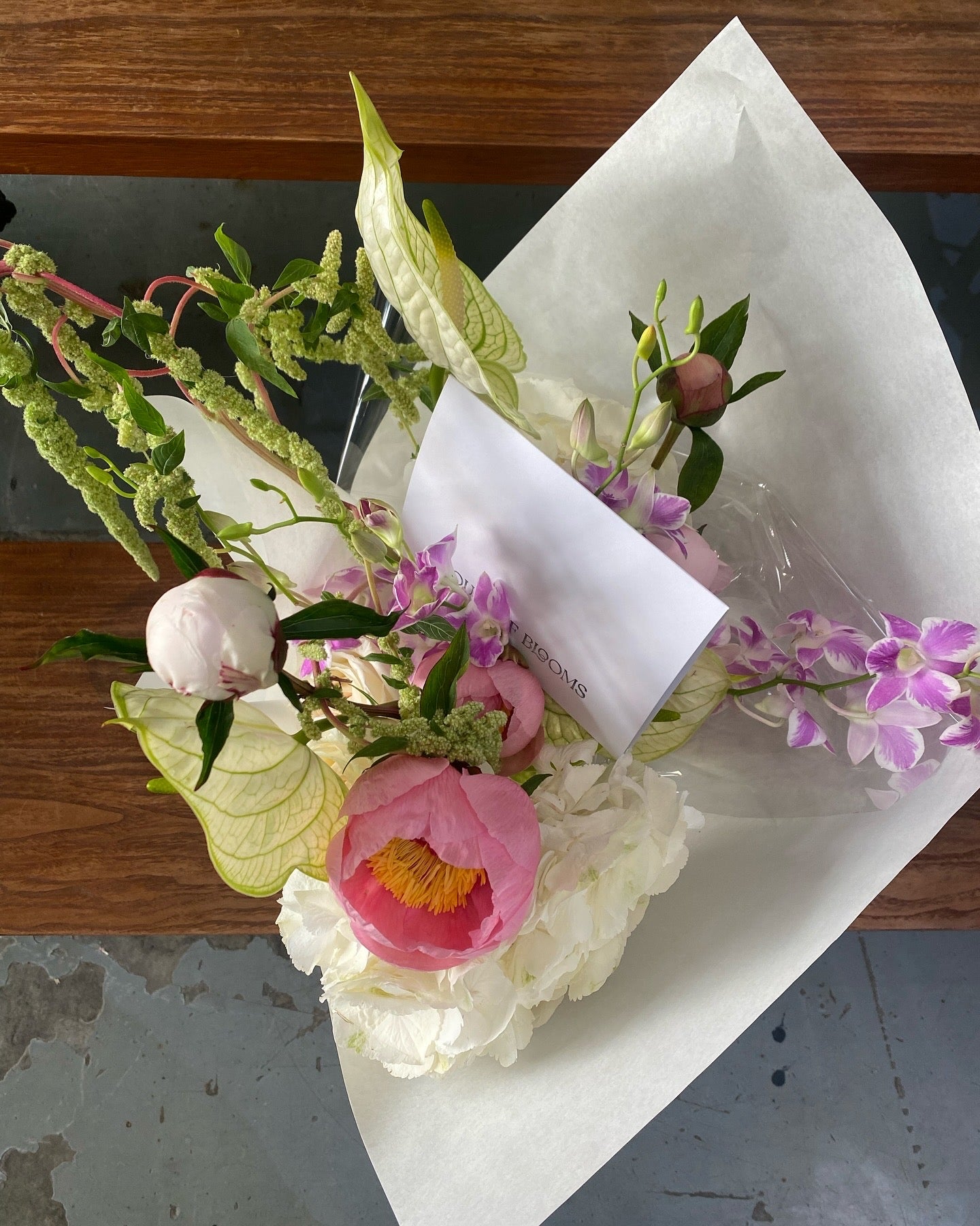 Green, pink and white
